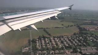 preview picture of video 'Alitalia Airbus A321 landing into Linate International Airport LIN'