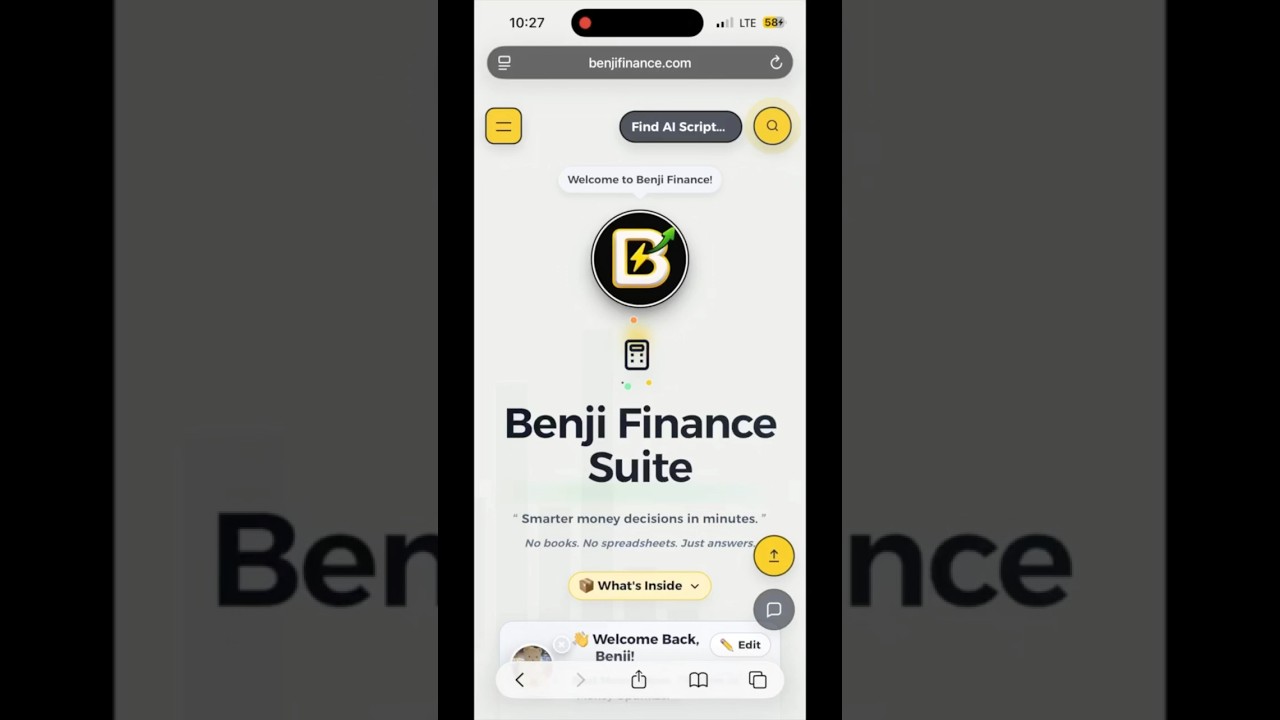 Benji Finance Suite video walkthrough