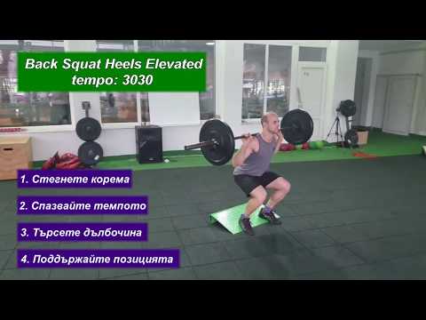 Back Squat Heels Elevated - tempo: 3030