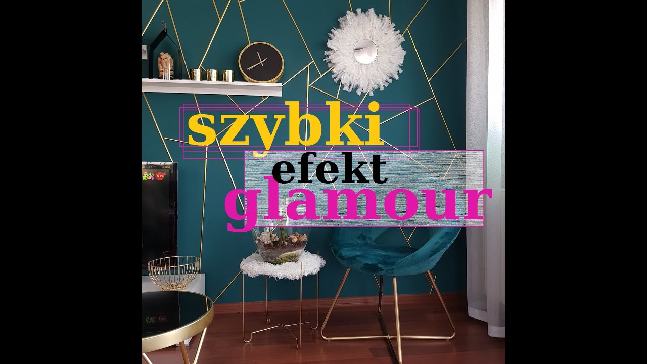 Złoto na ścianie w salonie. Mała zmiana-wielki efekt!