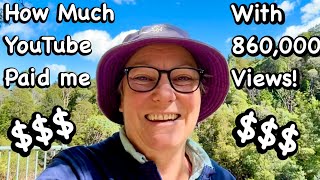 How Much I Made from 860K Views on YouTube