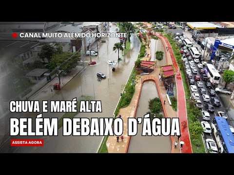 Chuva e maré alta deixam Doca de Belém debaixo d’água