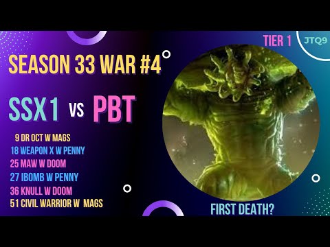 SSX-1 season 33 war #4 vs PBT tier 1 MCOC Marvel Contest of Champions