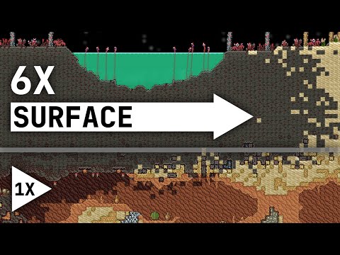 Terraria's Corruption actually spreads 6x faster on the surface. Why?