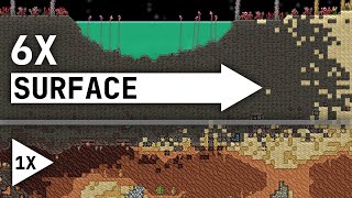 Terraria's Corruption actually spreads 6x faster on the surface. Why?