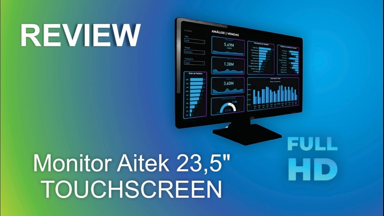Miniatura da avaliação em vídeo de Monitor Touchscreen LED 22 Polegadas Full HD 75Hz 5ms com Caneta