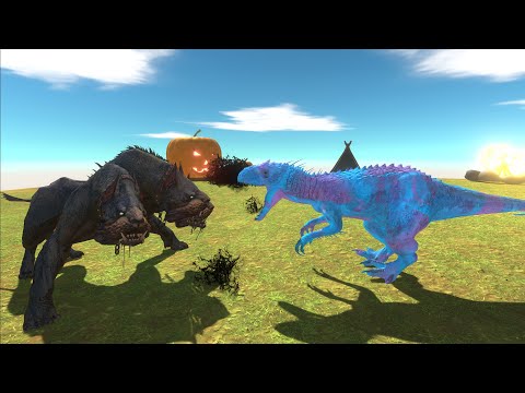 - CERBERUS VS INDOMINUS REX LAVA DRAGON - Animal Revolt Battle Simulator