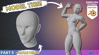 Blender Human Character Modeling Tutorial - Part 5: Male Head (2024)