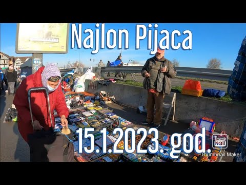 Najlon pijaca Novi Sad, 15.1.2023., lepo vreme - gužva, obilazak i razgledanje