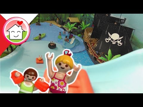 Playmobil po polsku Wielka zjeżdżalnia w Parku Wodnym Piratów - Rodzina Hauserow