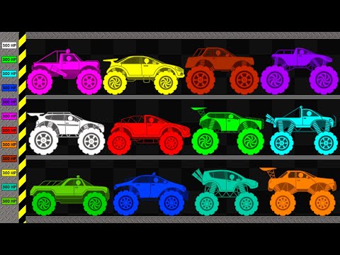 Stickman Cars: Monster Trucks - Survival Race in Algodoo #7