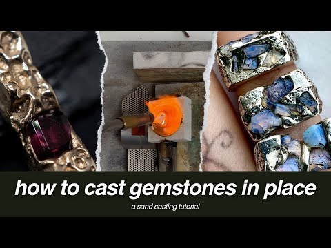 how to cast gemstones in place | birds eye view | sand casting tutorial