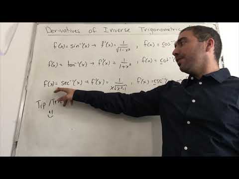 Derivatives of Inverse Trigonometric Functions