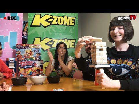 Team K-Zone Plays Hasbro House Party | Chow Crown, Pie Face Cannon, Jenga Pass | K-Zone Magazine