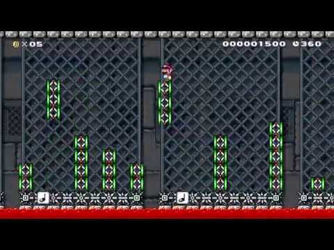 Super Mario Maker Levels: "Spiky Springy Spring Castle"