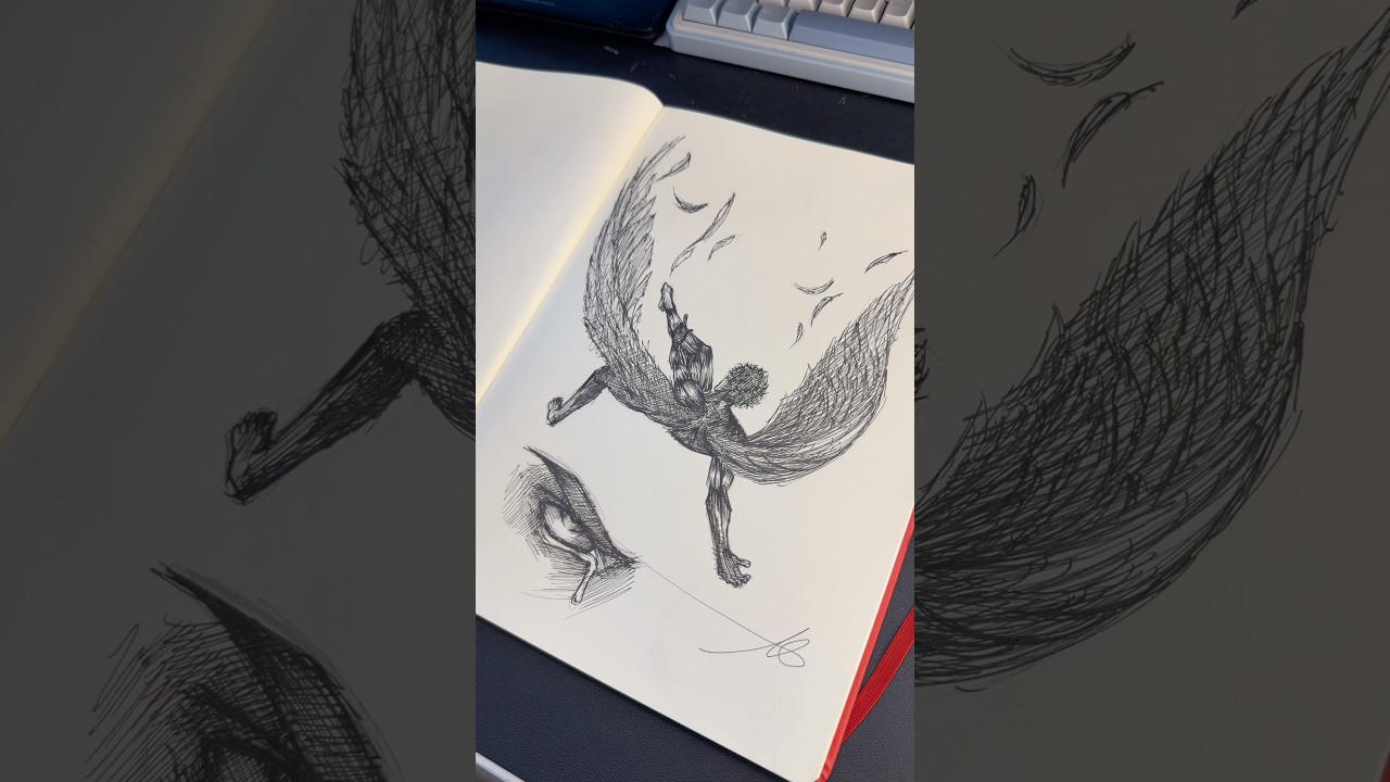Sketching Fallen Angel #art