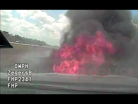 Florida Cop Weaves Through Traffic And Hits 140 MPH Just To Catch A Speeder, Cruiser Promptly Catches Fire