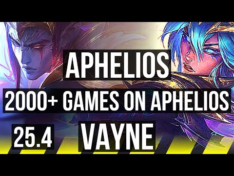 APHELIOS & Thresh vs VAYNE & Soraka (ADC) | 11/1/5, 2000+ games, Godlike | NA Master | 25.4