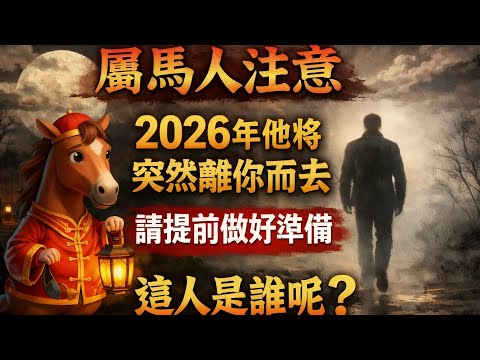 屬馬人注意，2026年他將突然離你而去，偏財運才會真正回到你身邊，請提前做好準備，這人是誰？＃風水變化＃先知＃屬相運勢＃家運＃提升運勢＃生肖馬#偏財