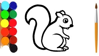 How to Draw a Squirrel For Kids and Coloring Step By Step | Squirrel Drawing for kids #squirrel #art