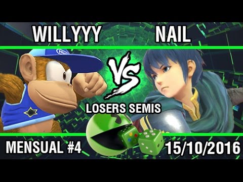 [Smash @ Gambler #4] Willyyy (Diddy) vs. Nail (Marth, L.Mac) Losers Semis