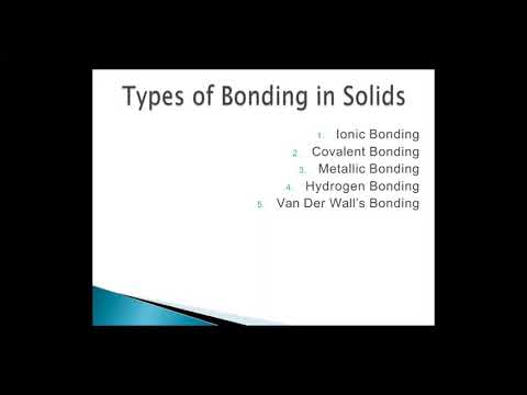 Types of bonding in solids