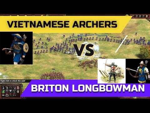 AOE2: 120 VIETNAMESE ARCHERS VERSUS 120 ENGLISH LONGBOWMAN