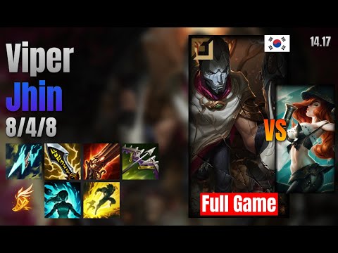 Viper Adc Jhin vs Miss Fortune lol KR solo rank Full Game 14.17