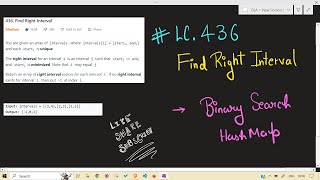 YouTube video 'LeetCode | 436. Find Right Interval | Binary Search'