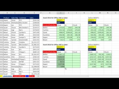 Highline Excel 2016 Class 07 Excel 2016 MAXIFS MINIFS IFS Functions for Conditional Calculations
