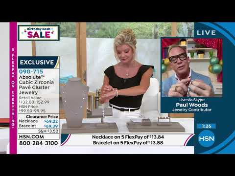 Absolute Cubic Zirconia Pav Cluster MultiShaped Tennis B...