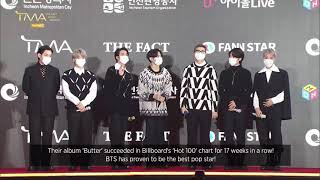 Download lagu BTS AT THE FACT MUSIC AWARDS 2021 TMA red carpet mp3