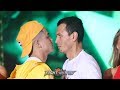 JOJO DIAZ JR AND FREDDY FONSECA HAVE INTENSE STAREDOWN AT THE CANELO VS JACOBS GRAND ARRIVALS