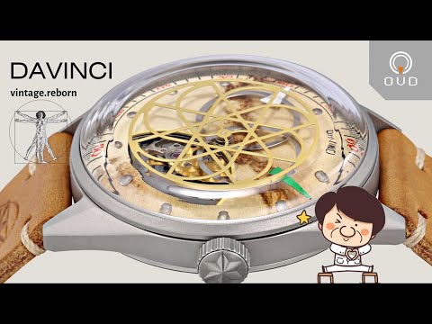 Da Vinci watch with a coffee-paper dial by OVD watches