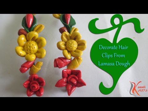 How to decorate Beautiful Hair clips from Lamasa Dough # Komali Arts