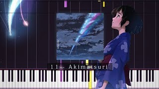 Akimatsuri - Your Name. OST [Synthesia] (Piano Tutorial) ▶ Arr. by Pikasfed