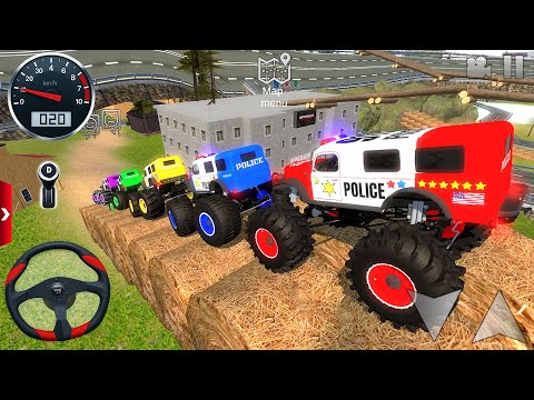 Police Monster Truck Racing Offroad 3D - Car Extreme Mega Ramp Driving - Android / IOS GamePlay #3