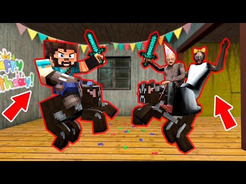 Granny, Grandpa vs Minecraft Steve - funny horror school animation (p.7)