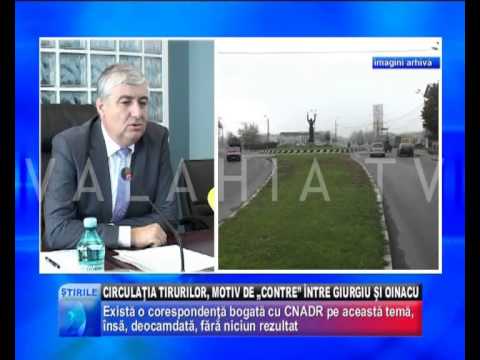 CIRCULAŢIA TIRURILOR, MOTIV DE „CONTRE" ÎNTRE GIURGIU ŞI OINACU