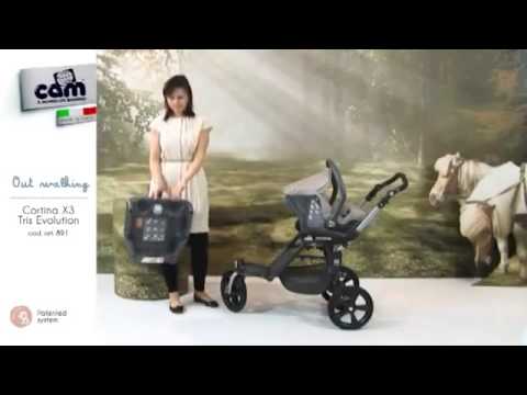 Универсальная коляска (2-в-1) Cam Cortina Duetto X3 Evo Brown со стразами (891010/T231)