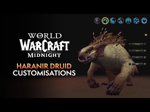 Haranir Druid Forms Preview: Bear, Cat, Moonkin, Flight, Travel, Treant Customisation Options