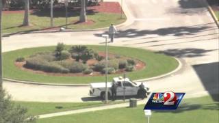 Raw video: Gunman paces outside Brevard County Courthouse