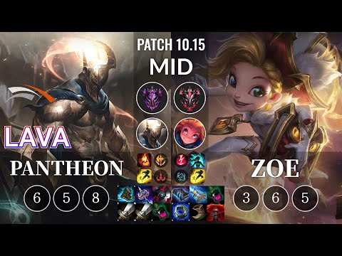 HLE Lava Pantheon vs Zoe Mid - KR Patch 10.15