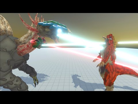MECHA SPINOSAURUS DINOSAUR VS WORKSHOP UNITS EPIC BATTLES - ANIMAL REVOLT BATTLE SIMULATORS