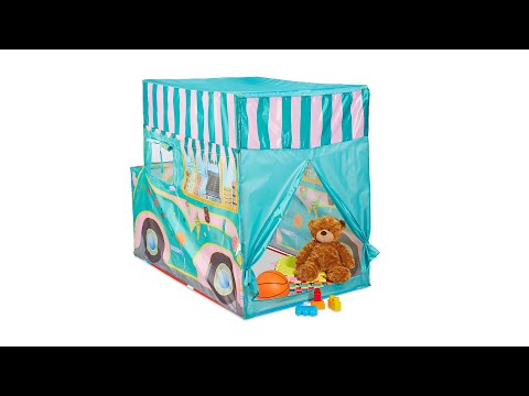 Tente enfants Ice Cream Truck Noir - Rose foncé - Turquoise - Matière plastique - Textile - 70 x 100 x 120 cm