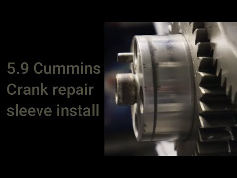 Crank shaft repair sleeve install on Cummins 5.9