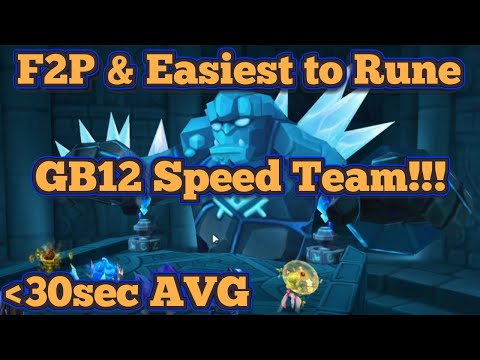F2P & Easiest to Rune GB12 Speed team, 100% & sub 30sec AVG!! - Summoners War