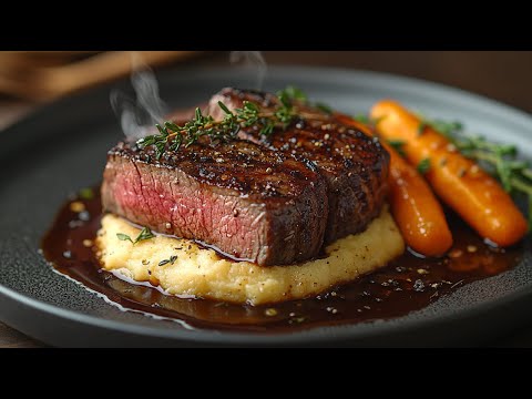 Wie im Sterne-Restaurant! Rinderfilet auf cremigem Selleriepüree mit Rotweinsauce