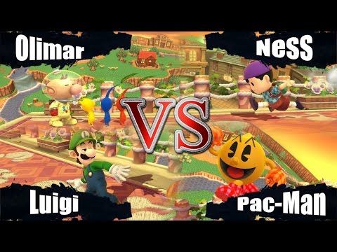 Battle9: Olimar VS Luigi VS Pac-Man VS Ness