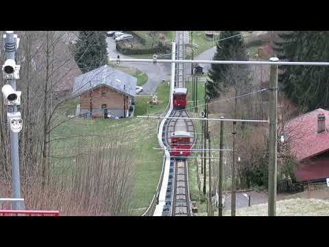 Standseilbahn 1833.01 Les Avants - Sonloup - komplette Fahrt - funiculaire